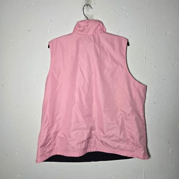 Ralph Lauren Women Reversible Pink Black Full Zip Vest Plus Size 2X Crest Preppy - Picture 2 of 10